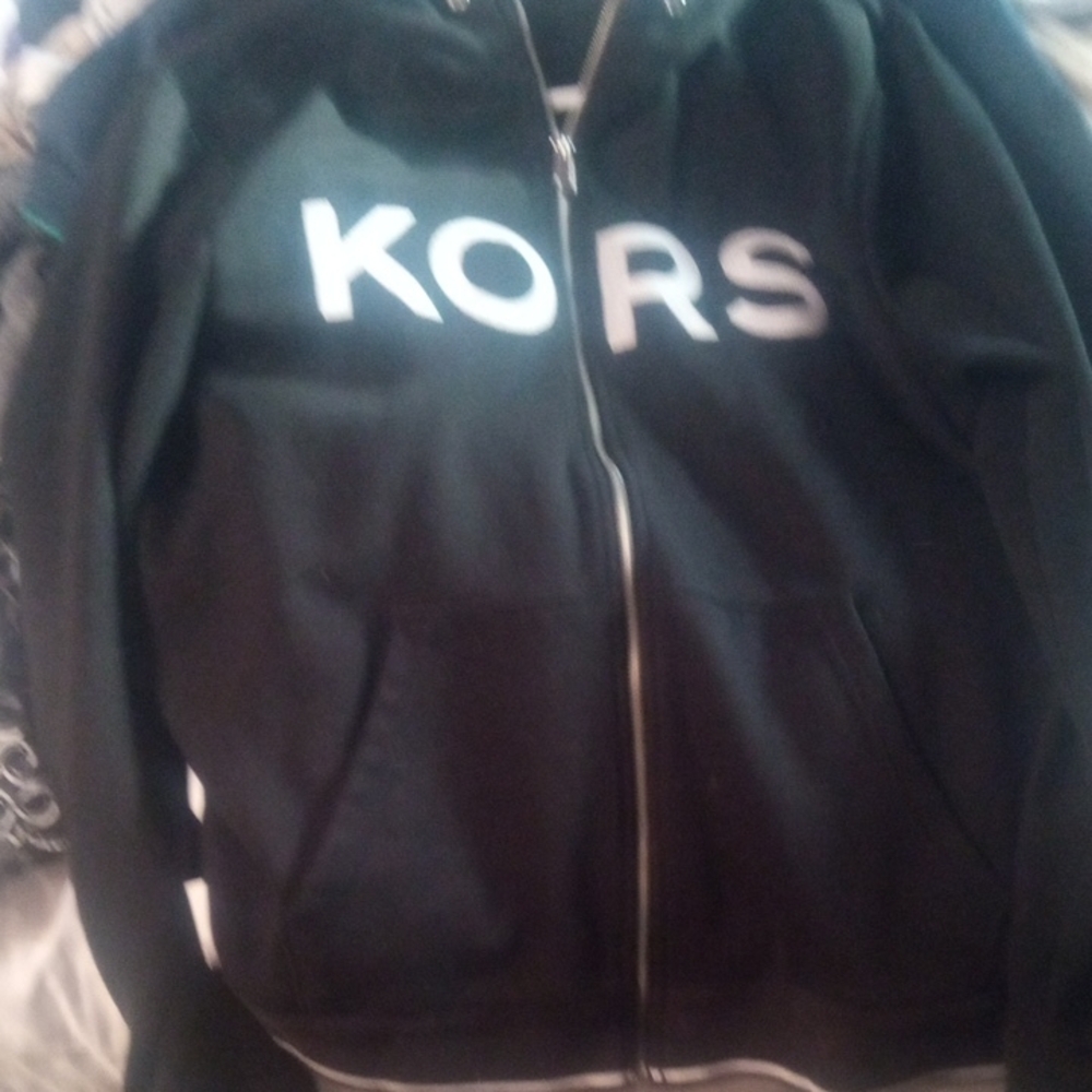 Michael Kors Collection Black Zip Up Sweater